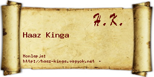 Haaz Kinga névjegykártya